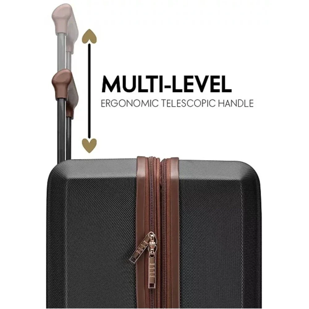 Elle Luxe Journey 1 Piece Expandable Retro Spinner Rolling carry on Luggage